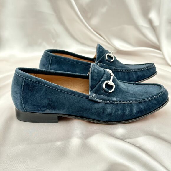 Peter Huber Ascot Classic Blue Suede Horsebit Men\'s Size 9.5 Loafers main image 7